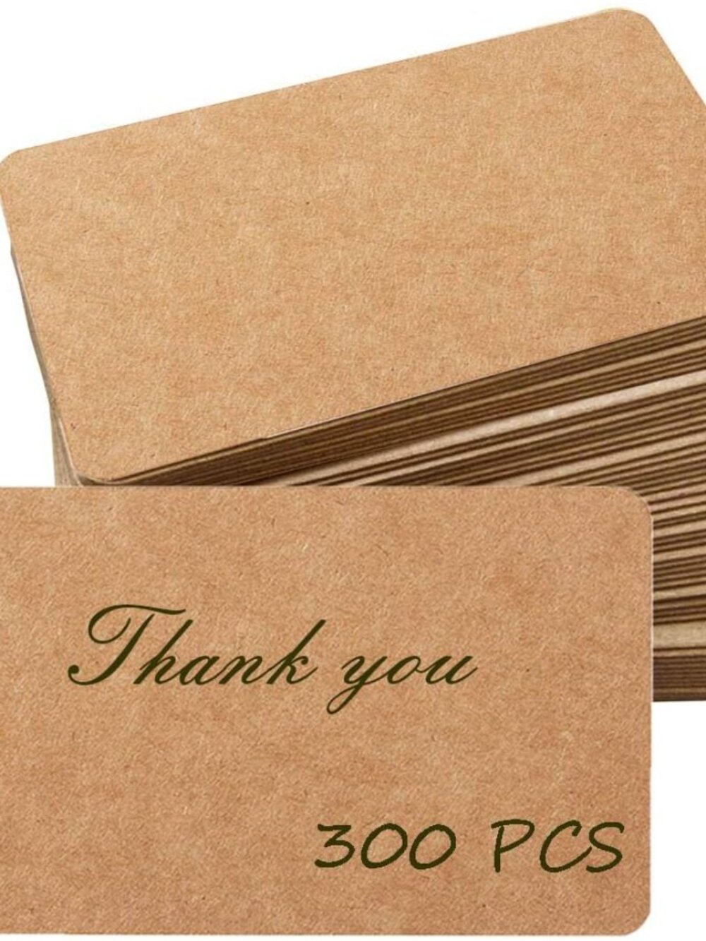 300pcs Premium Blank Kraft Double-sided Available Word Card, 3.5x 2.2 inch for B